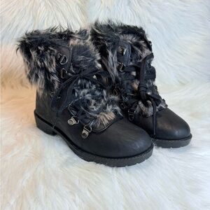 Wanted Black Faux Fur Winter Boots